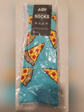 LISH Compression Socks for Women - Teal with Pizza Print